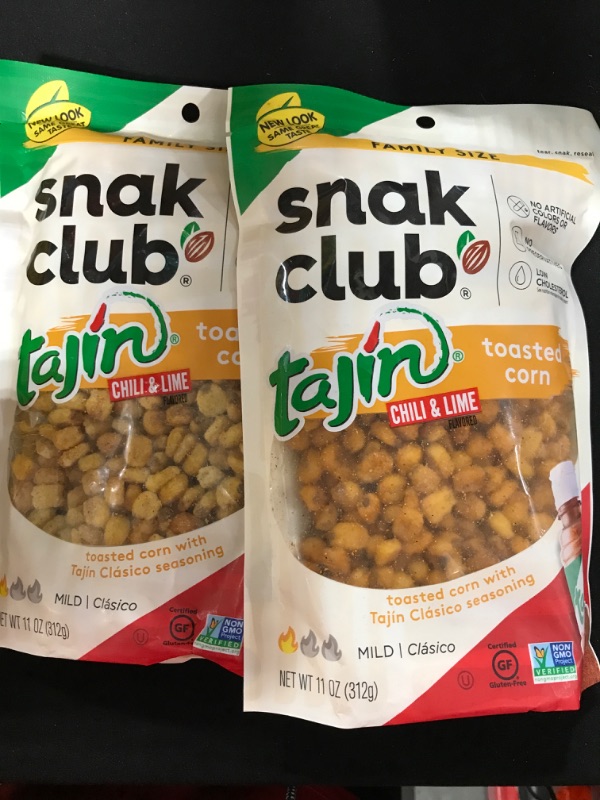 Photo 2 of [2 Pack] Snak Club Tajin Seasoned Toasted Corn 11 Ounce Resealable Family Size Bag 11 Ounce (Pack of 1)