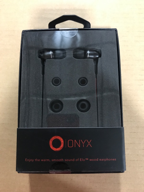 Photo 1 of ONYX ELO PREMIUM GENUINE WOOD IN-EAR NOISE-ISOLATING HEADPHONES BLACK