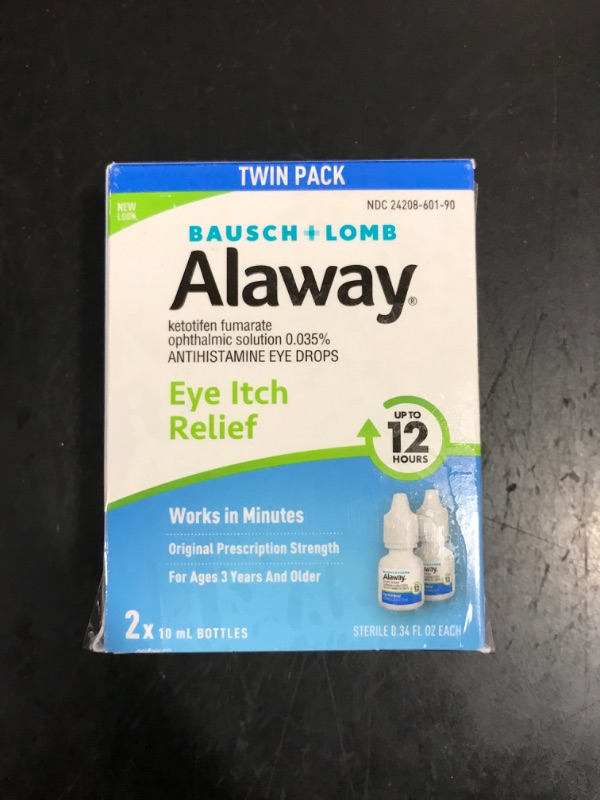 Photo 2 of Allergy Eye Itch Relief Eye Drops by Alaway, Antihistamine, 10 mL (Pack of 2), Packaging May Vary 0.34 Fl Oz (Pack of 2)