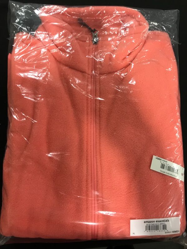 Photo 2 of [Size XL] Amazon Essentials Women's Classic-Fit Long-Sleeve Full-Zip Polar Soft Fleece Jacket- Polyester Coral Pink X-Large