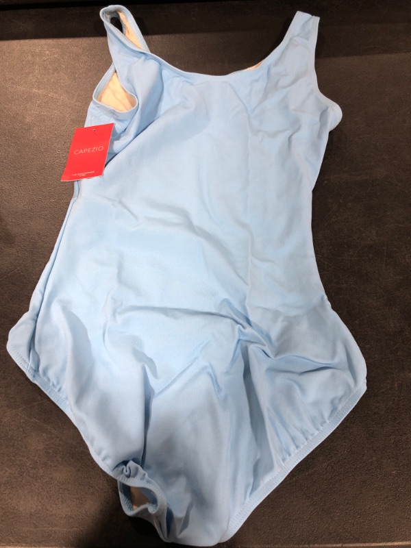 Photo 2 of Capezio Women's Team Basic Tank Leotard Large Light Blue