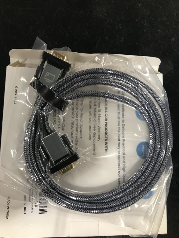 Photo 1 of VGA to VGA Cable 6 Feet, Capshi VGA Cable 1080P Full HD Computer Monitor Cable with 15 pin 24k Gold-Plated Male to Male Cord for PC Laptop TV Projector[Aluminum Shell, Nylon Braided]
