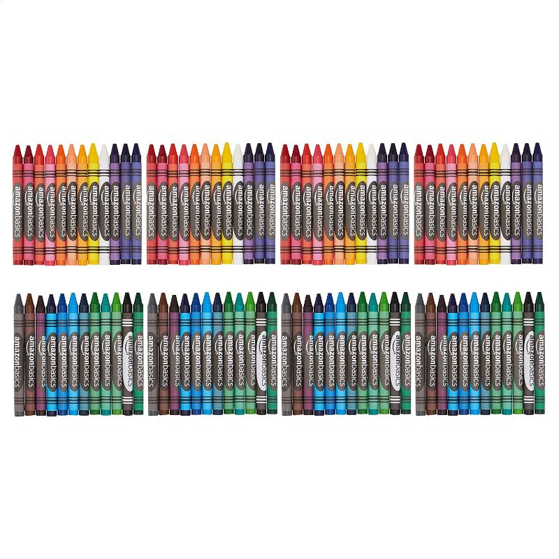 Photo 1 of Amazon Basics Crayons - 24 Assorted Colors, 4-Pack- 2 PACK
