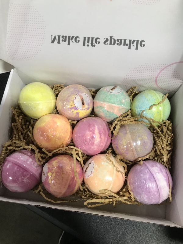 Photo 2 of Bubbly Belle Bath Bombs Gift Set, 12 Extra Large Handmade Aromatherapy Fizzies with Essential Oil Blends, Epsom Salt, Kaolin Clay, Vegan Bath Bombs with Essential Oil Blends 5 Ounce (Pack of 12)