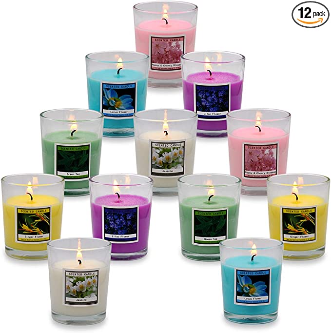 Photo 1 of 12 Packs Scented Aromatherapy Candle Set, 1.8 Oz Soy Votive Candle for Home Decoration, Candle Gifts for Christmas Thanksgiving and Anniversary
