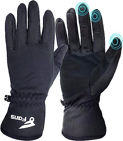 Photo 1 of 8 Fans Fishing Gloves,Windproof Touch Screen Gloves Cold Weather Thermal Freezer Gloves for Fishing Photography Cycling Skiing
