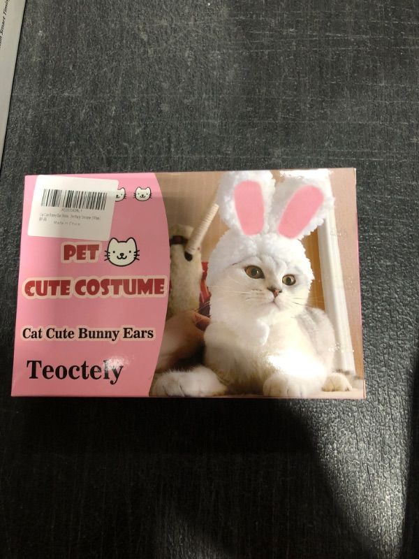 Photo 2 of  Cute Costume Bunny Rabbit Hat with Ears for Cats & Small Dogs Party Costume Easter Pet Accessory Headwear
