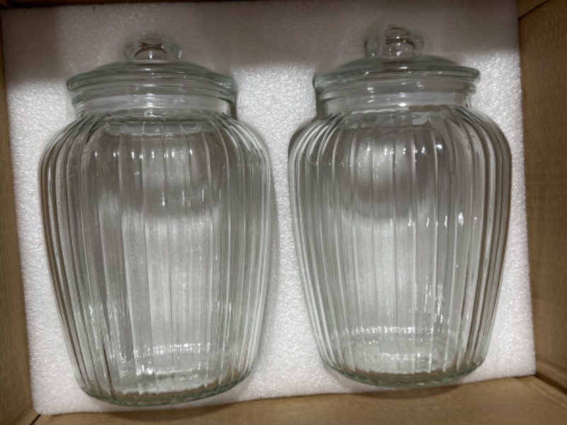 Photo 1 of  2 PIECE GLASS STORAGE JAR 