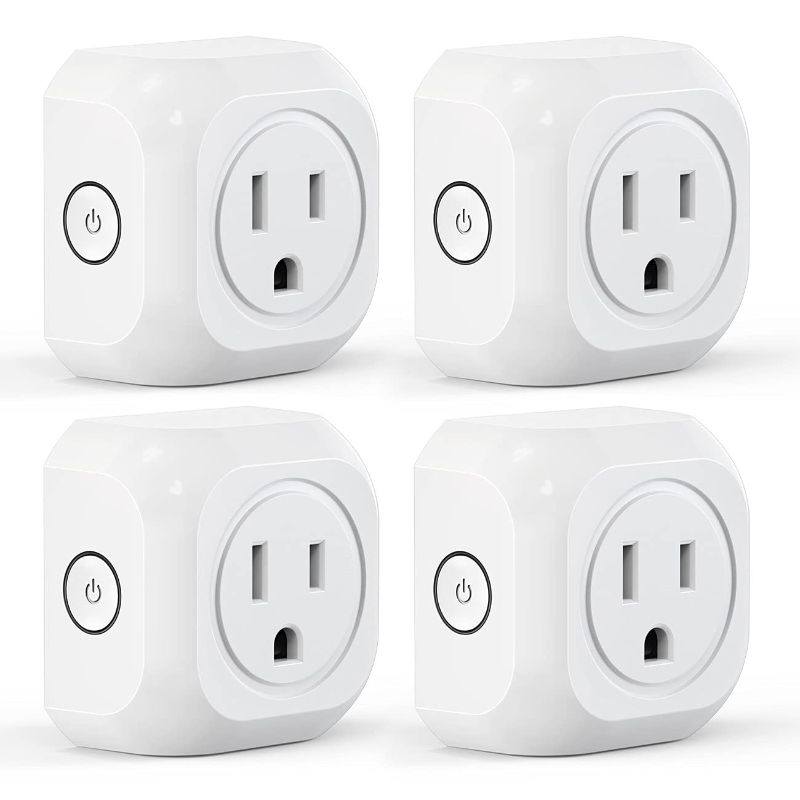 Photo 1 of Mini Smart WiFi Plugs MONGERY WiFi Outlet Socket with Remote Control & Timer Function, No Hub Required, 2.4G WiFi (4 Pack)