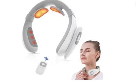 Photo 1 of Electric Neck Massager with Heat, Electromagnetic Pulse Neck Massager,TENS Massager for Pain Relief, 6 Modes 15 Levels Deep Tissue Massage, Portable and Soothing