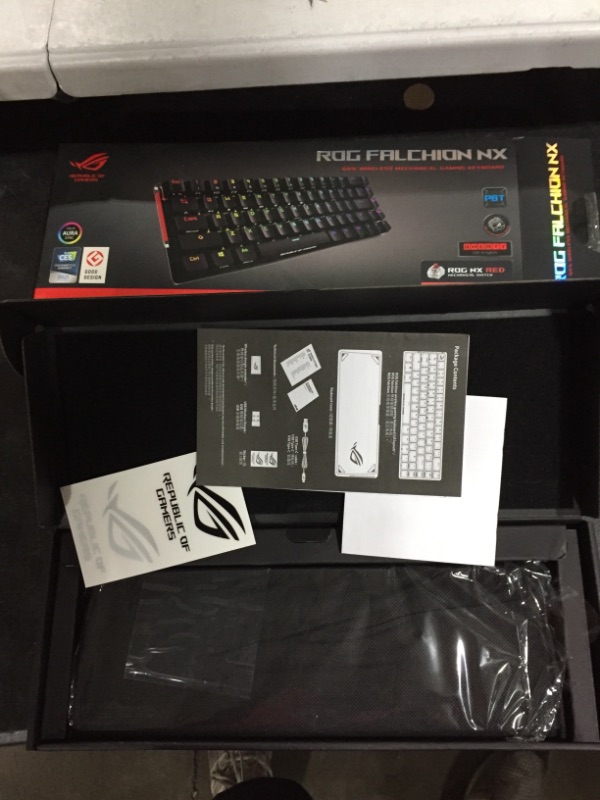 Photo 2 of ASUS ROG Falchion NX 65% Wireless RGB Gaming Mechanical Keyboard | ROG NX Red Linear Switches, PBT Doubleshot Keycaps, Wired / 2.4G Hz, Touch Panel, Keyboard Cover Case, Macro Support