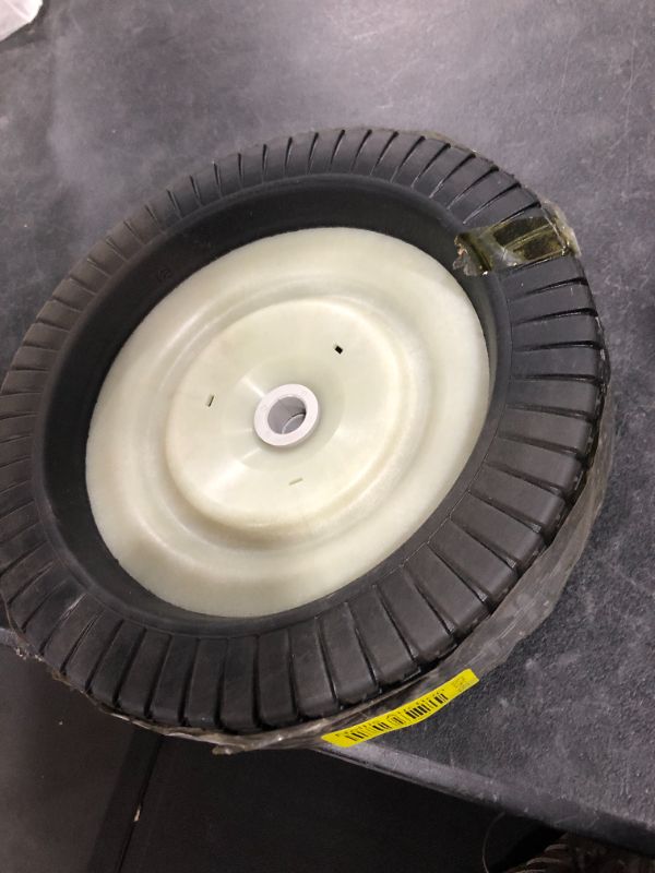Photo 2 of Agri-Fab 44985 Lawn Tractor Lawn Sweeper Attachment Wheel Assembly Genuine Original Equipment Manufacturer (OEM) Part White
