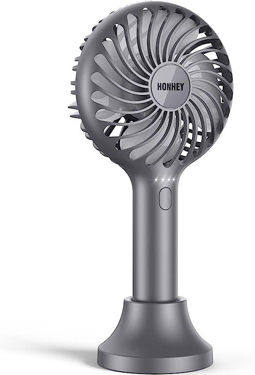 Photo 1 of HonHey Handheld Fan, 5000 mAh Portable Fan[8-25H Working Time] with Rechargeable Battery, 4 Speed Personal Cooling Desk Fan with Power Bank, Mini Hand Held Operated Makeup Fan for Women Outdoor
