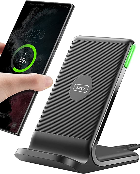 Photo 1 of INIU Wireless Charger, 15W Fast Wireless Charging Station with Sleep-Friendly Adaptive Light Compatible with iPhone 14 13 12 Pro XR XS 8 Plus Samsung Galaxy S23 S22 S21 S20 Note 20 10 Google LG etc
