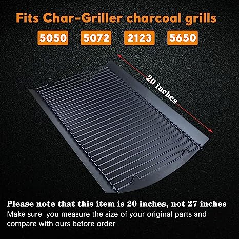 Photo 1 of Uniflasy 20 Inches Ash Pan/Drip Pan for Chargriller 5050, 5072, 5650, 2123, 2223, 2823 Charcoal Grills, Char-Griller Model 200157, Chargriller Replacement Part