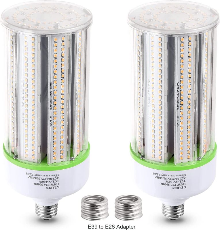 Photo 1 of 2-Pack 60W LED Corn Light Bulb,E26/E39 LED Bulbs,Super Bright,5000k,LED Replacement CFL Metal Halide HID HPS for Street Area Basement Yard Warehouse Work Shop High Bay Light Fixture Gym

