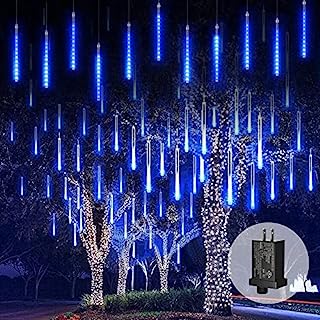 Photo 1 of Meteor Shower Lights Outdoor?ESSNAMS Waterproof Falling Rain Drop Lights 30CM 8Tubes 192 LED Meteor Lights for Halloween Decoration, Snowfall Led Lights for Tree Yard Christmas Wedding Party (Blue) (B09D7QYHJT)
