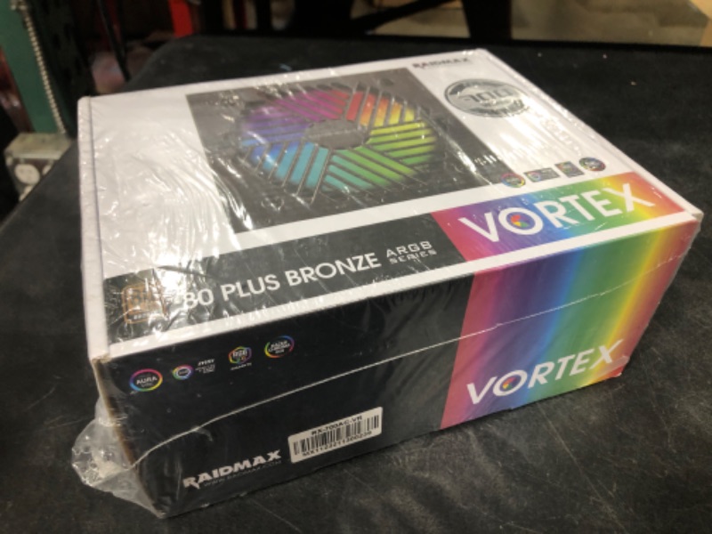 Photo 1 of RAIDMAX Vortex 700W ATX 12V v2.3 / EPS 12V SLI Ready Crossfire Ready 80 Plus Bronze Certified with RGB Power Supply (700W RGB Version) - SEALED - 
