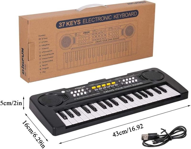 Photo 1 of BIGFUN Kids Keyboard Piano, 37Key Multifunction Musical Piano Keyboard Toys for 3 4 5 6 7 8 9 Year Old Boys and Girls (Black)…
