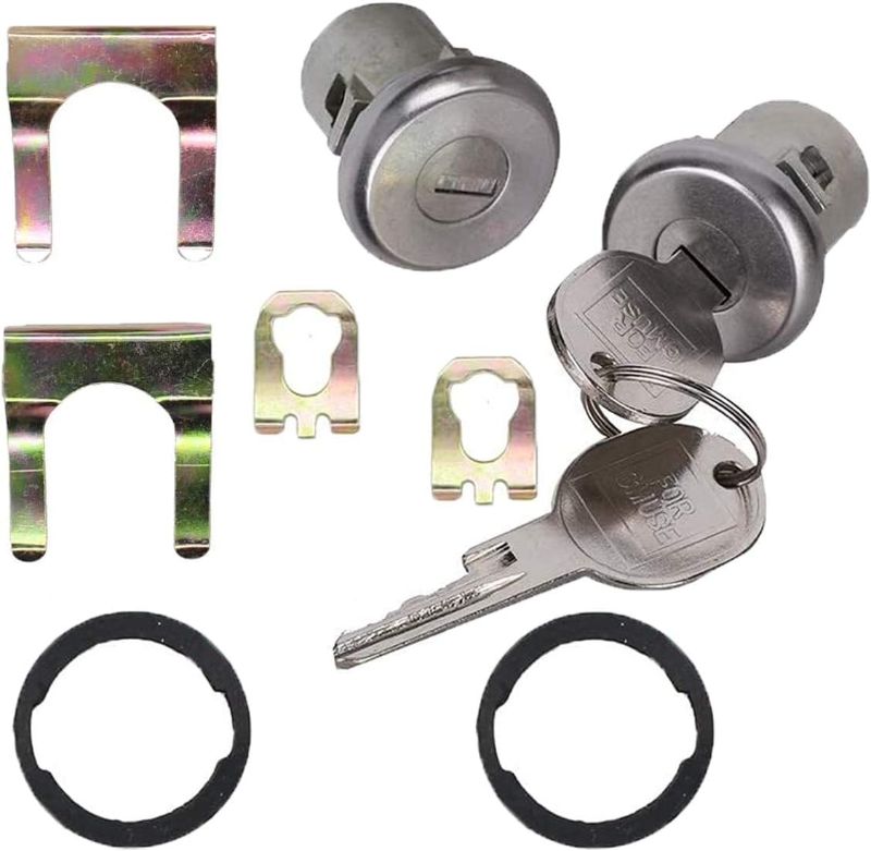 Photo 1 of 2PCS Door Lock Cylinder Set Front Left/Right,Compatible with Chevrolet Truck C10 C20 C30 GMC 1500 2500 3500 1965-1987 SUV Blazer Jimmy Suburban Van Buick Apollo Electra LeSabre Pontiac GMC Ventura
