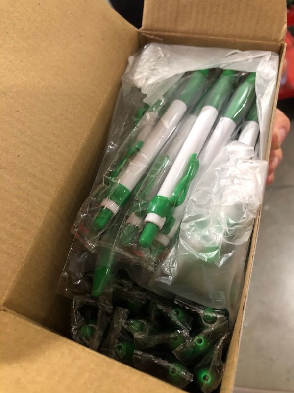 Photo 2 of Mental Health Awareness Retractable Pen Green Ribbon Liver Cancer Kidney Disease Awareness Black Ink Ballpoint Pen Bulk with Individual Packed for Charity Volunteers Activities Supplies (100 Pcs)