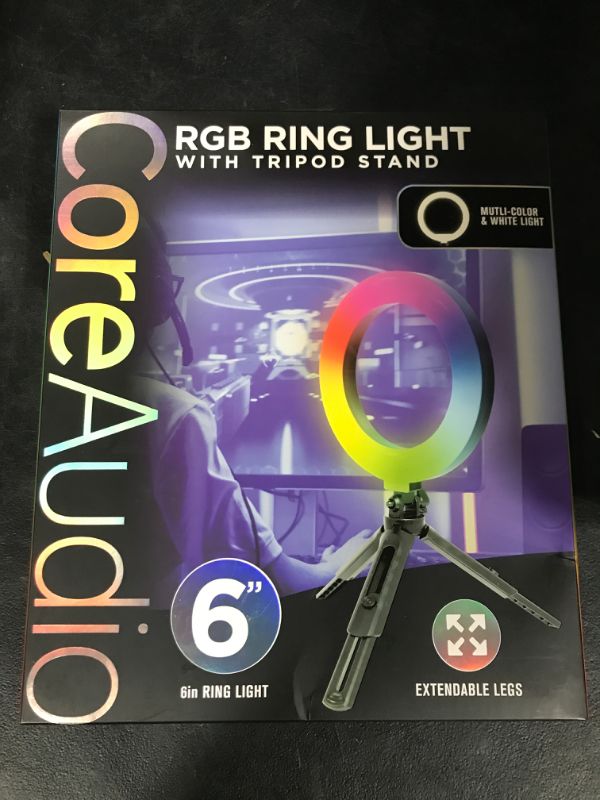 Photo 2 of CoreAudio 6" Ring Light with Adjustable 5' Tripod Stand, LED Ring Selfie Light for Photography, Makeup, Vlogging, Photos, Video Recording, TikTok, and Content Creator Essentials
