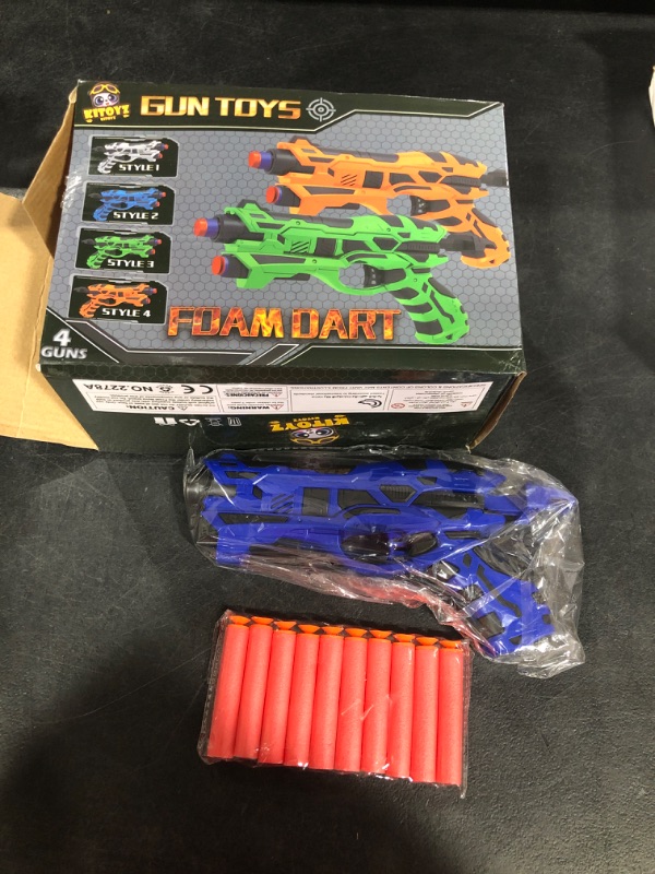 Photo 1 of 4 Pack Toy Foam Dart Guns 