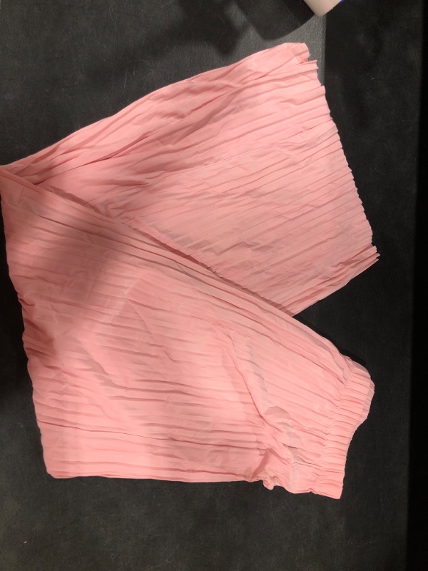 Photo 2 of Made By Johnny Women's Pleated Wide Leg Palazzo Pants with Drawstring Large-X-Large Wb1794_pink