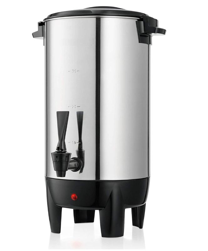 Photo 1 of 58030D 30 Cup Highly Polished Aluminium Coffee & Tea Urn, Stainless Steel
