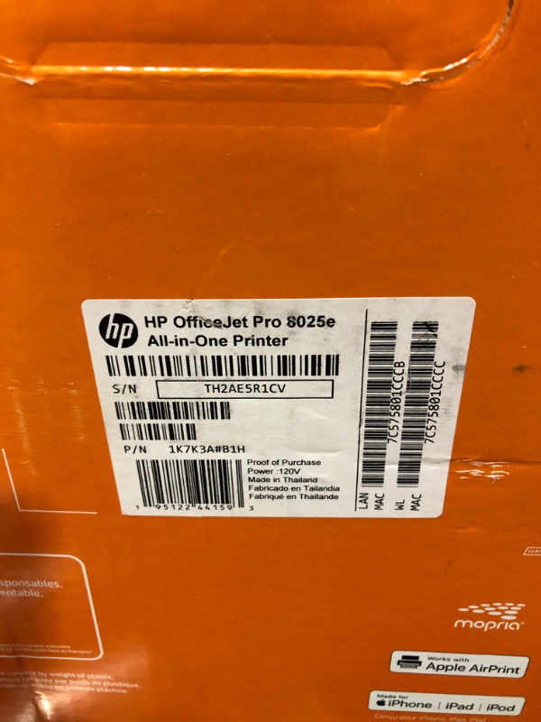 Photo 1 of HP OfficeJet Pro 8025e Wireless Color All-in-One Printer with bonus 6 free months Instant Ink with HP+ (1K7K3A) New version