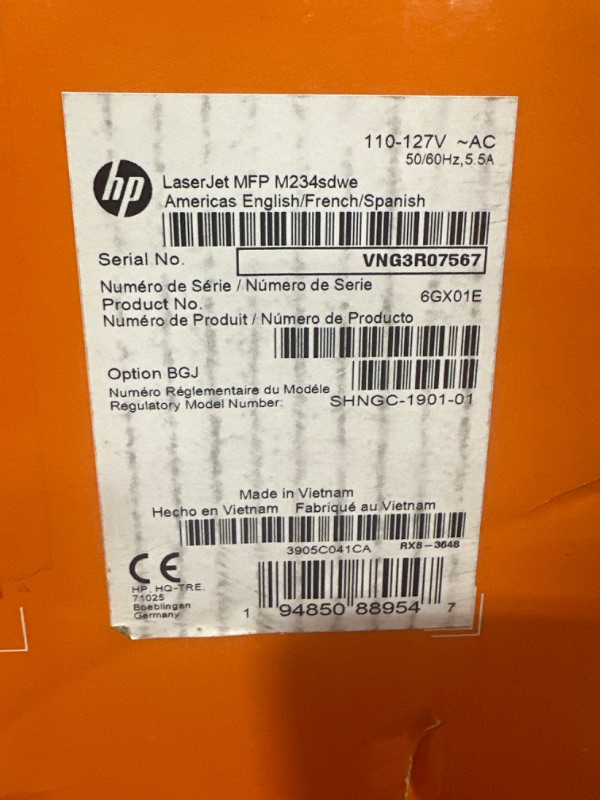 Photo 3 of HP LaserJet MFP M234sdwe Wireless Black and White All-in-One Printer with built-in Ethernet & fast 2-sided printing, HP  (6GX01E)