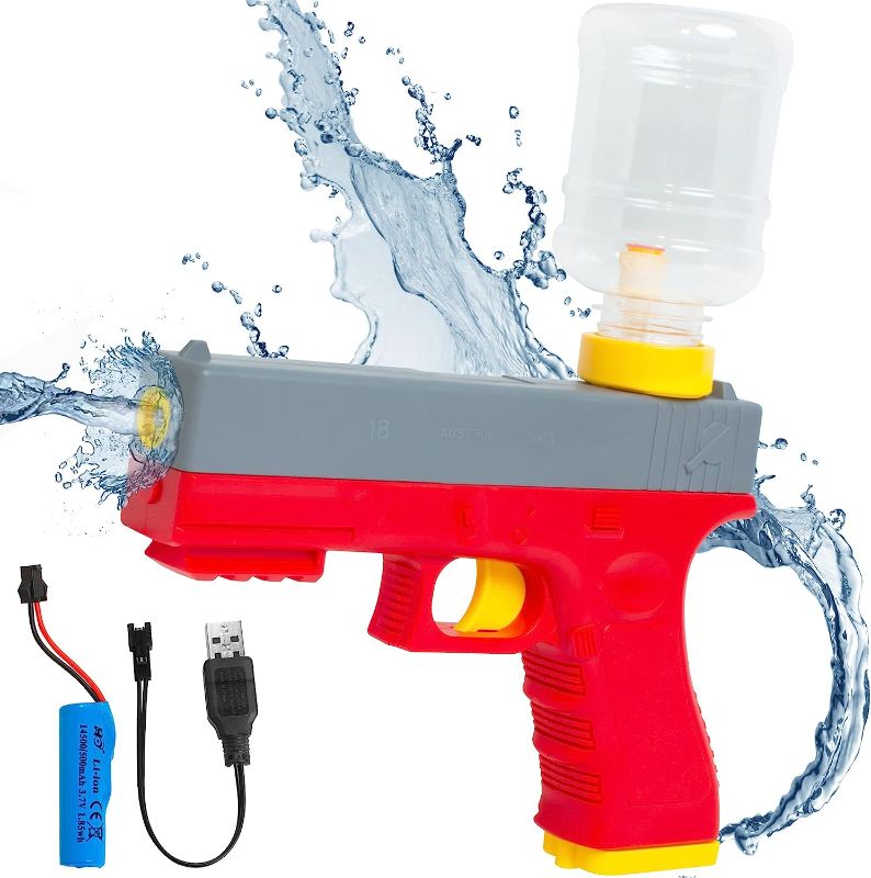 Photo 1 of Automatic Electric Water Gun for Adults & Kids - Full Auto Water Pistol Shooting Up to 23FT - Squirt Guns & Water Blaster Water Toys for Summer Beach Pool Toys - Water Guns for Adults & Kids Ages 8-12
