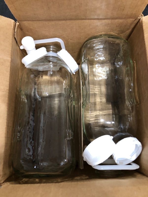 Photo 2 of The Dairy Shoppe Heavy Glass Milk Bottles 2 Quart (64 Oz) Jugs 