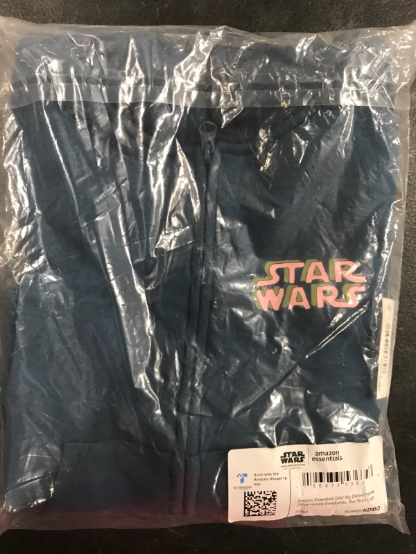 Photo 2 of Amazon Essentials Disney | Marvel | Star Wars | Princess Girls and Toddlers' Fleece Zip-Up Hoodie Sweatshirts Small Star Wars Logo