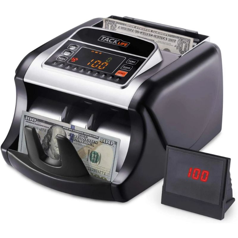 Photo 1 of TACKLIFE Money Counter with UV/MG/IR Detection, Counterfeit Bill Detection, Batch Mode -Black
