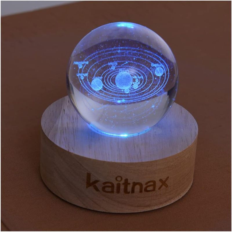 Photo 1 of kaitnax 3D Crystal Ball Solar System LED Night Light Table Lamps Change Color Kids Bedroom Office Decor, Christmas Birthday Gifts for Child Boyfriend USB Powered