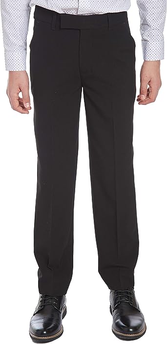 Photo 1 of Calvin Klein Boys' Flat-Front Bi-Stretch Dress Pant, Straight Leg Fit, Belt Loops & Front Pockets
