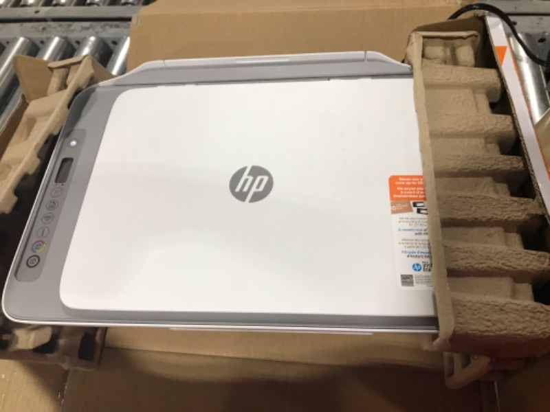 Photo 2 of HP DeskJet 2755e Wireless Color All-in-One Printer with bonus 6 months Instant Ink (26K67A), white