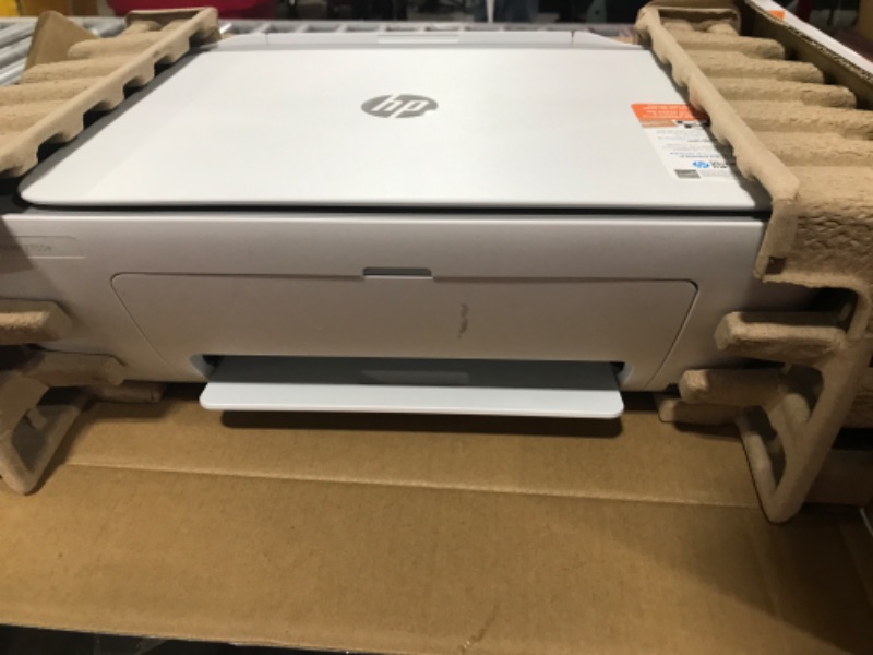 Photo 3 of HP DeskJet 2755e Wireless Color All-in-One Printer with bonus 6 months Instant Ink (26K67A), white