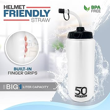 Photo 1 of 1 Liter Water Bottle with Straw