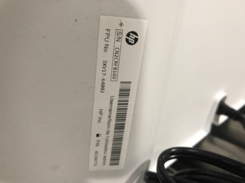 Photo 1 of HP DeskJet 2755e Wireless Color All-in-One Printer with bonus 6 months Instant Ink (26K67A), white