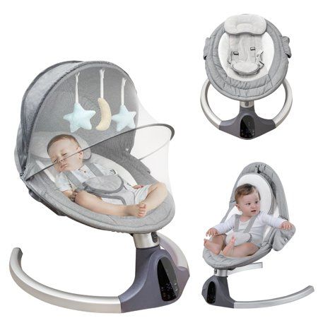 Photo 1 of Baby Swings for Infants 5 Speed Bluetooth Baby Bouncer with 3 Recline Positions & Built-in 12 Music & 3 Timer Settings & 5-Point Harness & Remote Con
