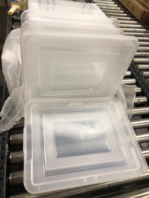 Photo 1 of 3pk of clear plastic file bins