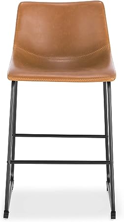 Photo 1 of  Leather Counter Bar Stool, , Tan (Set of 2)

