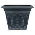 Photo 1 of  Pack of 18 14.5 in. Durham Chalk Wash Plastic Square Planter
