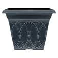 Photo 1 of  Pack of 18 14.5 in. Durham Chalk Wash Plastic Square Planters
