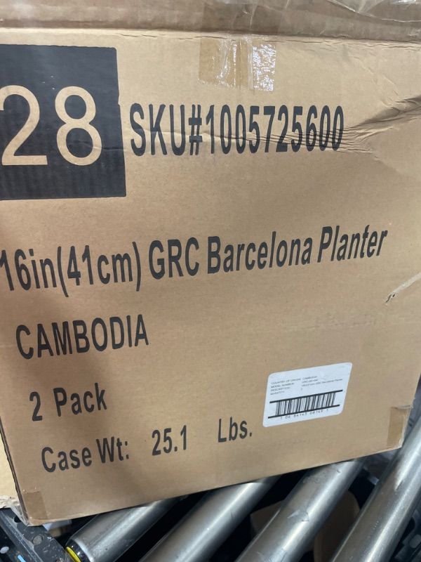 Photo 1 of 2 Pack Barcelona Large 16.in Concrete Outdoor Planters
