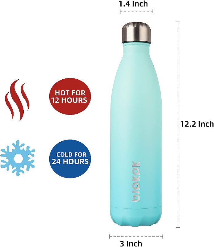 Photo 1 of  Stainless Steel Insulated Water Bottle 25oz Sports Water Bottles Keep Cold And Hot-Mint