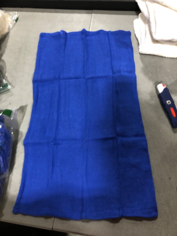 Photo 3 of 100% COTTON 24 Pieces-NEW BLUE GLASS CLEANING SHOP TOWELS/HUCK/SURGICAL/DETAILING TOWELS CLEANING TOWELS