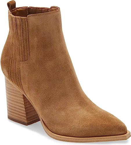 Photo 1 of Imily Bela Womens 10 Ankle Boots Pointed Toe Chunky Stacked Mid Heeled Faux Suede Leather Booties 